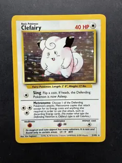 Pokemon Cards: Clefairy 5/102: Base Set Holo Rare: MP - Image 1
