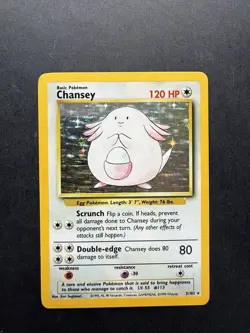 Pokemon Cards: Chansey 3/102: Base Set Holo Rare: LP - Image 1