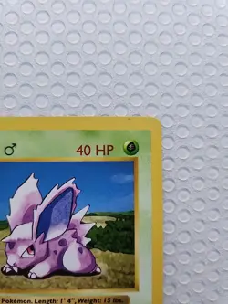 Pokemon TCG Nidoran M Base Set Card 055/102 Vintage 1st Edition Shadowless - Image 3