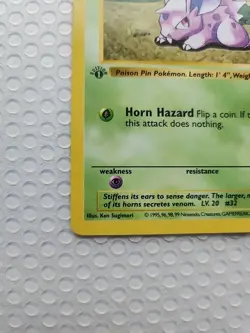Pokemon TCG Nidoran M Base Set Card 055/102 Vintage 1st Edition Shadowless - Image 5