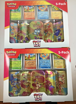 Pokemon TCG Scarlet & Violet 151 Mini Tins 5-Pack Costco Bundle Compete Set of 2 - Image 1