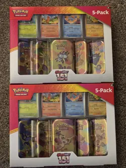 Pokemon TCG Scarlet & Violet 151 Mini Tins 5-Pack Costco Bundle Compete Set of 2 - Image 1