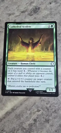 Cathedral Acolyte Universes Beyond: Fallout Regular Creature Uncommon MTG NM - Image 1