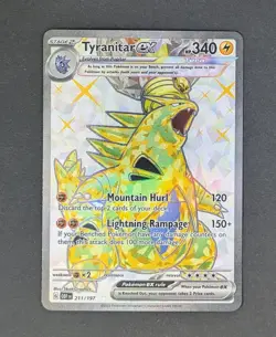 Tyranitar EX 211/197 Full Art Ultra Rare Obsidian Flames Pokemon TCG Near Mint - Image 1