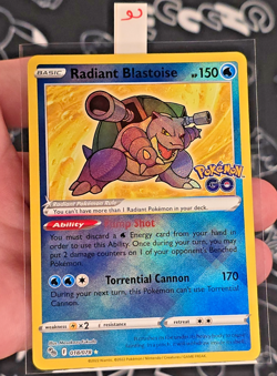 Radiant Blastoise 018/078 Pokemon GO - Pokemon TCG Holo - NM - Image 1