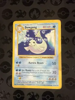 Pokemon TCG Dewgong Base Set 25/102 Regular Shadowless Uncommon MP/HP - Image 1
