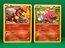 Pokemon Tcg Charmander 17/113 & Charmeleon 18/113 Legendary Treasures Non Holo - Image 1