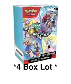 4 Pokemon TCG Scarlet Violet Journey Together Sealed Booster Bundle Box Lot of 4 - Image 1