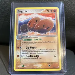 Moderately Played Dugtrio - 5/100 - Holo Rare Pokemon Crystal Guardians - Image 1