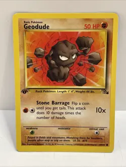 Pokemon TCG Geodude Fossil 47/62 Regular 1999Wizards Base Set 1st Edition Mp/LP - Image 1