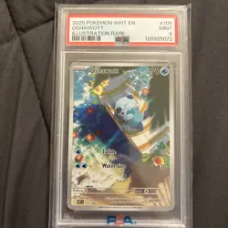 2025 POKEMON WHT EN-WHITE FLARE ILLUSTRATION RARE #105 OSHAWOTT PSA 9 - Image 1