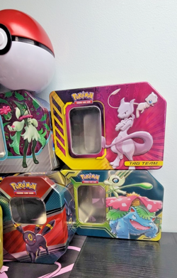 Pokemon TCG Mixed Lot 15 Empty Collectible Tins + Accessories Bundle - Image 3