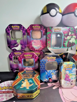 Pokemon TCG Mixed Lot 15 Empty Collectible Tins + Accessories Bundle - Image 4