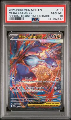 2025 Pokemon Mega Evolution Base #181 SIR Mega Latias ex PSA 10 Gem Mint - Image 1