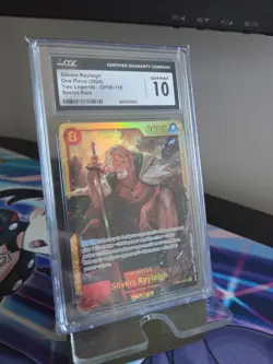 ONE PIECE TWO LEGENDS | SECRET RARE | SILVERS RAYLEIGH OP08-118 | CGC GRADED 10 - Image 3