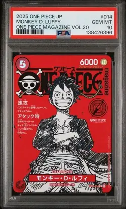 Monkey D Luffy One Piece Mag Vol. 20 Promo #ST21-014 Japan PSA 10 GEM MT - Image 1