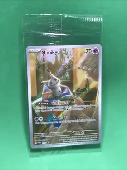 SEALED Mimikyu SVP 075 Paldean Fates Full Art Holo Black Star Promo Pokemon TCG - Image 1