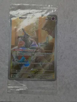 SEALED Pokemon TCG Mimikyu SVP 075 Paldean Fates Holo Black Star Promo NM - Image 1