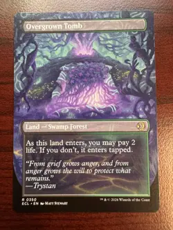 Overgrown Tomb - Borderless Rare - MTG #0350 - Lorwyn Eclipsed NM - Image 2