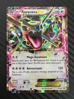 Pokemon TCG Rayquaza EX Shiny Black Star Promo Card XY69 HP - Image 1