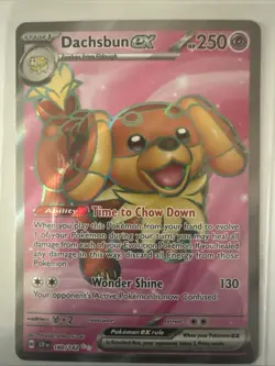 Pokemon TCG Stellar Crown Dachsbun EX 160/142 Full Art Ultra Rare Mint Condition - Image 1