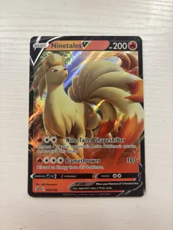 Ninetales V 026/192 Pokemon Swsh02: Rebel Clash Ultra Rare Holo TCG NM 2020 - Image 1