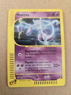 Pokemon Mewtwo Card 20/165 Holo Rare Expedition Base Set - Image 2