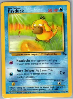 Psyduck 53/62 Non Holo Fossil - Pokemon Card - NM - Image 1