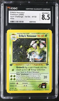 CGC 8.5 Erika's Venusaur Gym Challenge 1st Edition 4/132 Holo Pokemon Card - Image 1