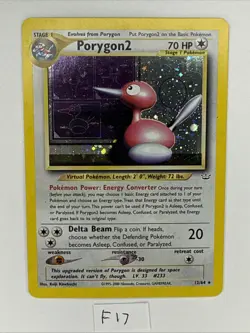 Pokemon TCG Porygon2 Neo Revelation Holo Rare Card 12/64 LP - Image 1
