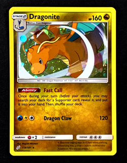 2019 Pokemon DRAGONITE Team Up COSMOS HOLO Rare Sun & Moon Set Card 119/181 MINT - Image 1