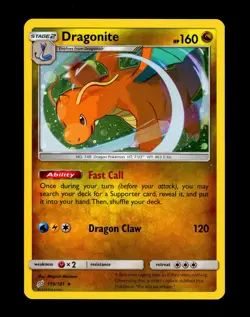 2019 Pokemon DRAGONITE Team Up COSMOS HOLO Rare Sun & Moon Set Card 119/181 MINT - Image 3