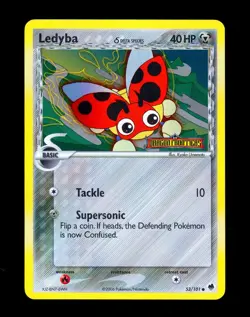 2006 Pokemon LEDYBA Ex Dragon Frontiers REVERSE HOLO Stamped Card 53/101 - MINT - Image 1