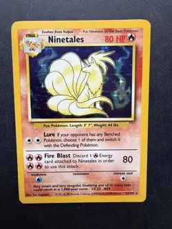 Pokemon Cards: Ninetails 12/102: Base Set Holo Rare: LP - Image 1