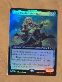 MTG Lorwyn Eclipsed ECL 380 Tam, Mindful First-Year - Extended Art Rare Foil - Image 1