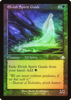 MTG ELVISH SPIRIT GUIDE RETRO FRAME FOIL Dominaria Remastered NM - Image 1