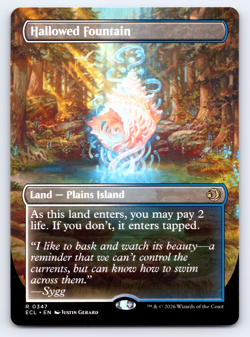 Hallowed Fountain Borderless Dual Side - Pack Dmg Corner - Lorwyn Eclipsed MTG - Image 1