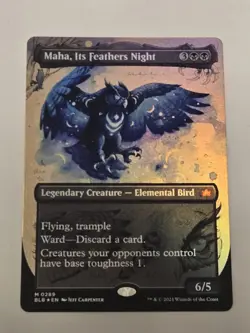 Maha, Its Feathers Night (Borderless) Bloomburrow Foil - Image 1