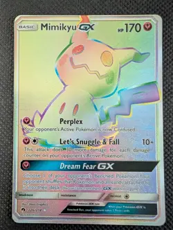 Pokemon TCG Mimikyu GX Lost Thunder 226/214- Rainbow Secret Rare - Image 1