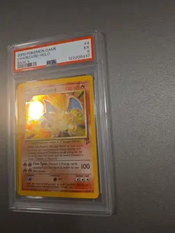 2000 Pokemon Game Base II Holo #4 Charizard PSA 5 Swirl - Image 3