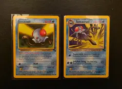Pokemon Tentacool & Tentacruel Fossil Evolution Pair 56/62 44/62 Vintage WOTC LP - Image 1