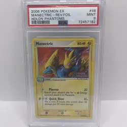Pokemon - PSA 9 - Manectric 46/110 EX Holon Phantoms Reverse Holo 2006 Graded - Image 1