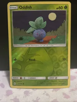 Pokemon TCG Oddish 6/214 SM Unbroken Bonds Reverse Holo Common LP - Image 1