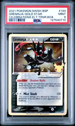 2021 POKEMON SWSH BLACK STAR PROMO #144 GRENINJA-GOLD STAR PSA 9 - Image 1