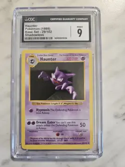 Pokemon TCG Haunter Base Set, 1st Edition, Shadowless, CGC 9 - Image 1