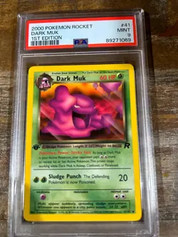 Pokemon 2000 Rocket DARK MUK 1ST Edition #41 PSA 9 Mint RARE - Image 1