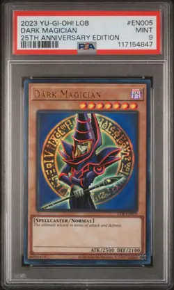 Yu-Gi-Oh Dark Magician LOB 25th Anniversary Edition PSA 9 Graded Near Mint Slab - Image 2