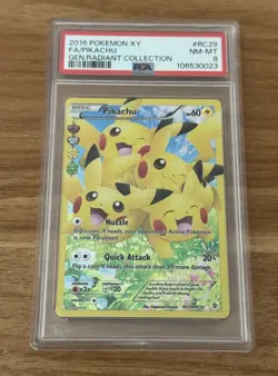 Pokemon TCG 2016 Pikachu RC29/RC32 XY Generations Radiant Collection PSA 8 - Image 1