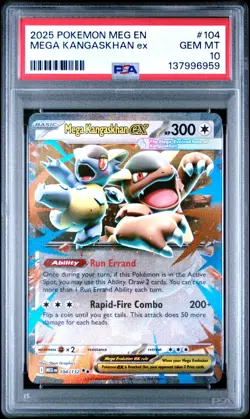PSA 10 - Mega Kangaskhan ex 104/132 Double Rare Pokemon Mega Evolution Base Set - Image 1