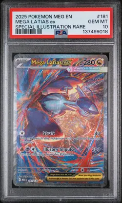 2025 Pokemon Mega Evolution Base #181 SIR Mega Latias ex PSA 10 Gem Mint - Image 1